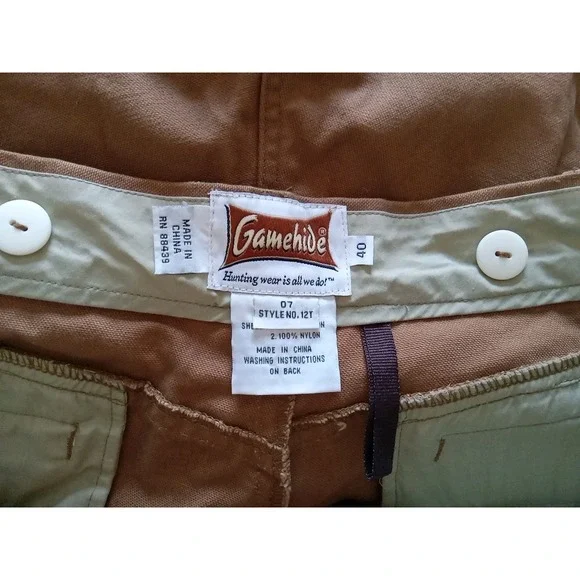 Gamehide Men Hunting Marsh Brown Colorblock Canvas Zip Hem Pants‎ Size 40x31